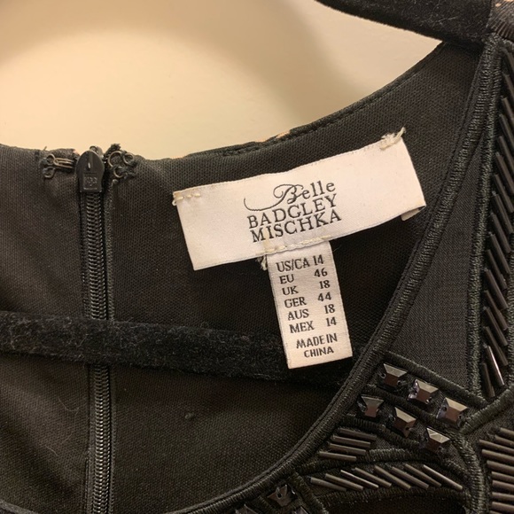 Belle Badgley Mischka black/tan dress - beaded - Picture 5 of 7